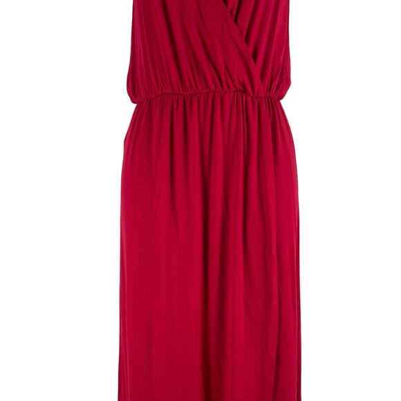 Rolla Coster Cold Shoulder Faux Wrap Maxi Dress Red Size S - Picture 4 of 9